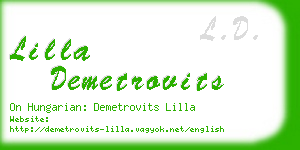 lilla demetrovits business card